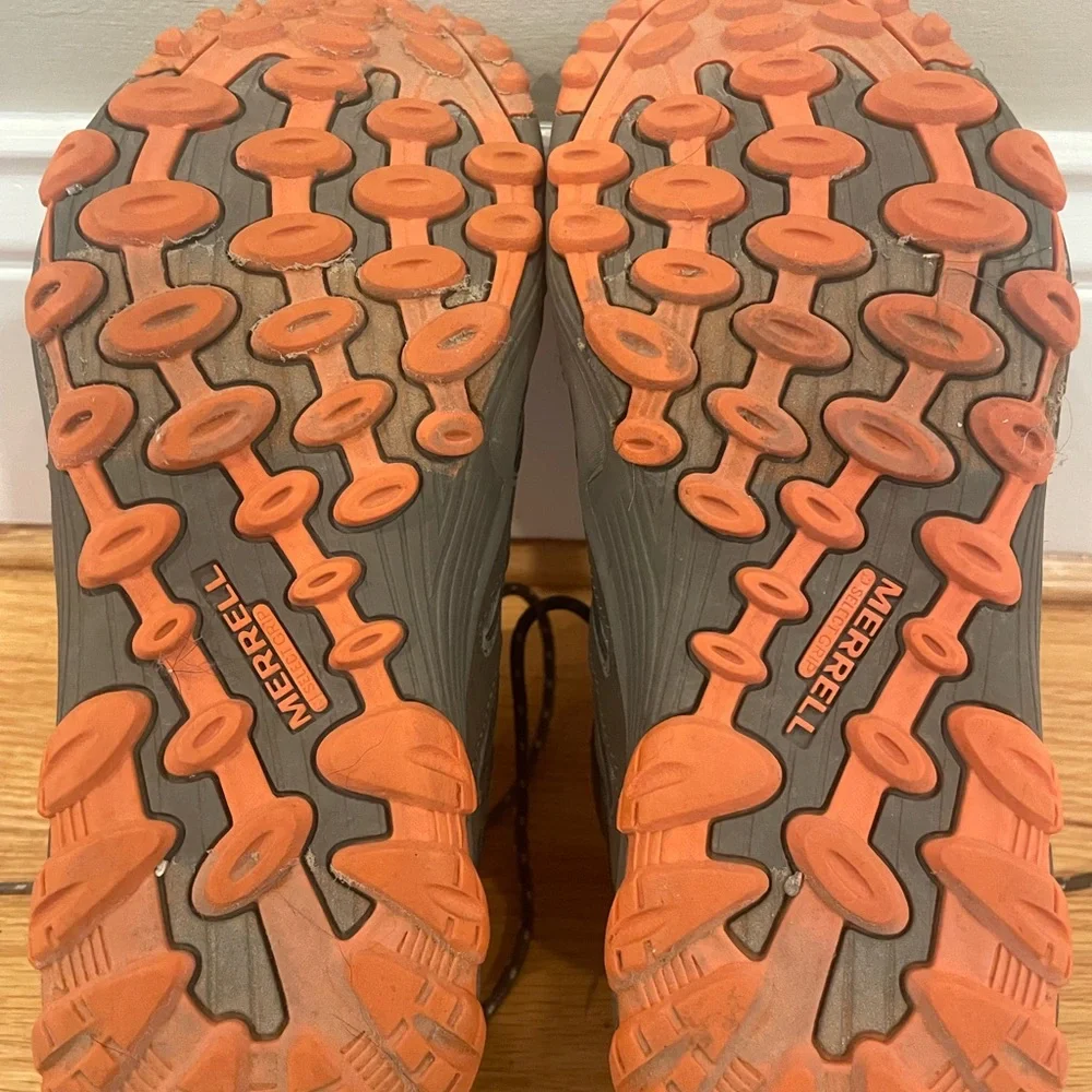 Kids Green and Orange Hiking Boots